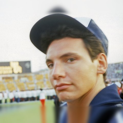 David Roskoph in the stadium at the World University Games